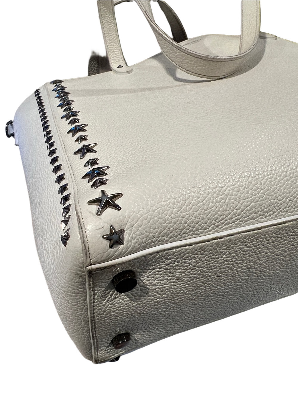 Jimmy Choo White Star Large Leather Tote - Picture 13 of 17